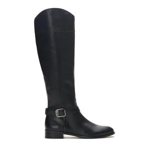 Vince Camuto Ovarlym Riding Boot Black Leather Knee-High Boots